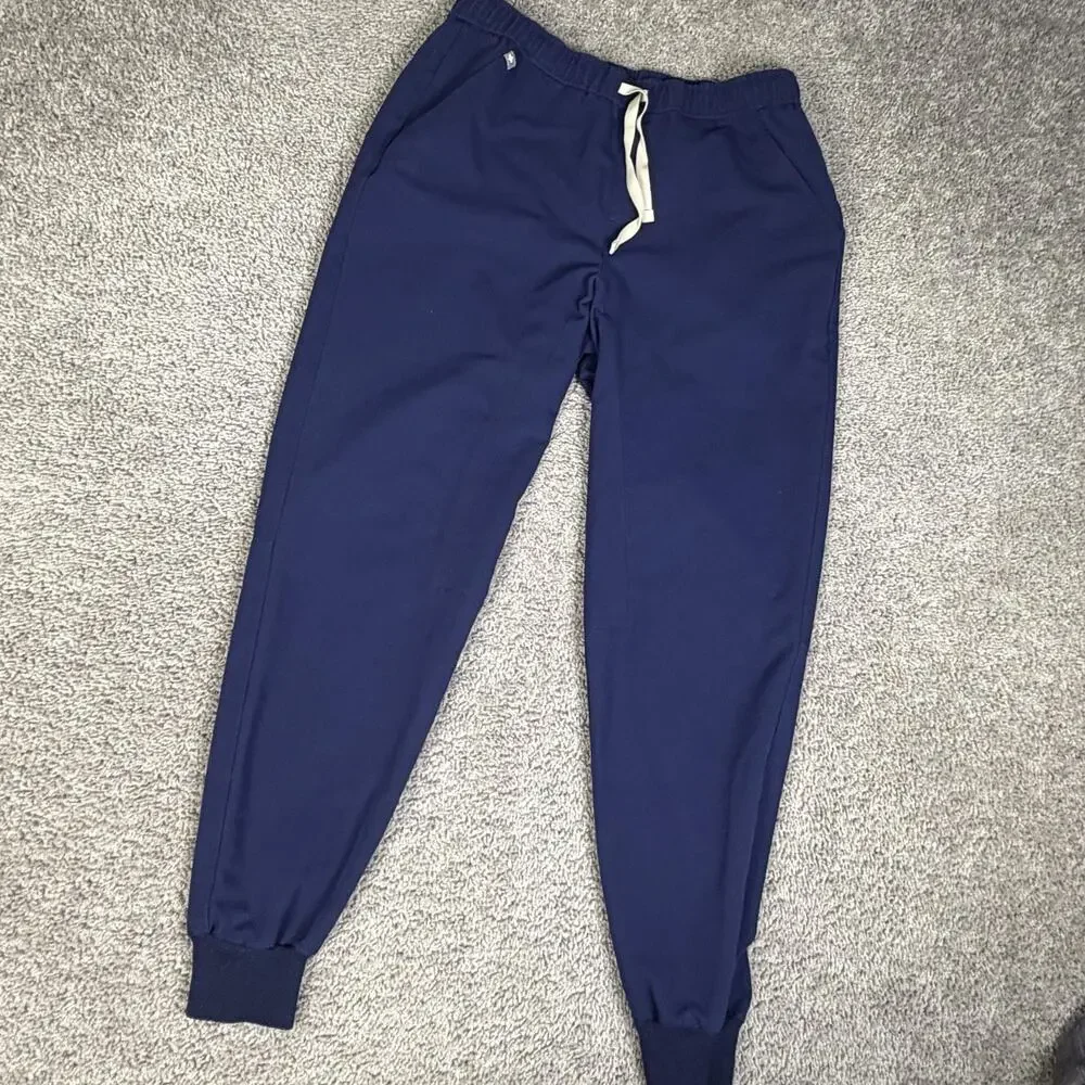 FIGS Scrub Pants Mens M Blue Navy Tansen Jogger Medical Elastic Drawstring Cuff